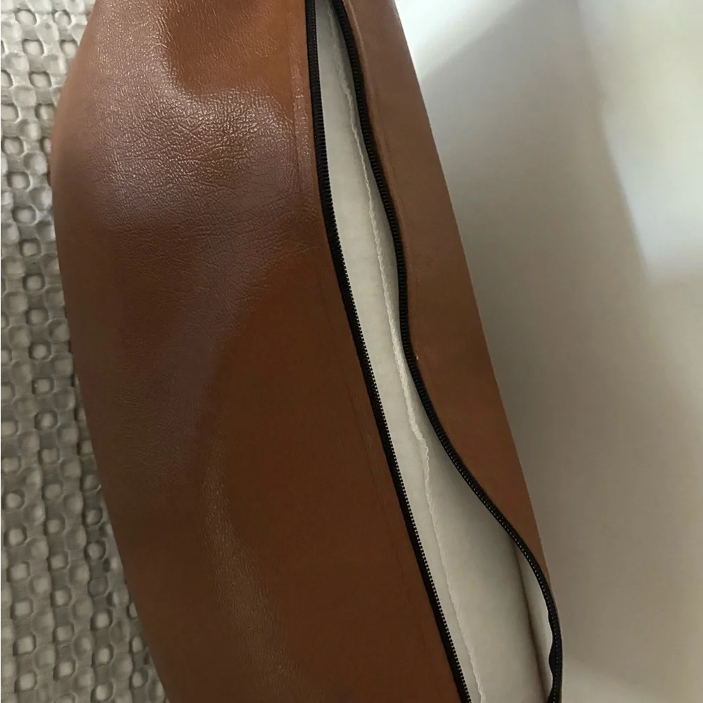 Faux Leather Accent Pillow